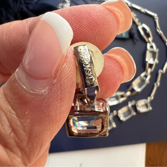 AUTHENTIC Swarovski Emerald-cut Crystal Necklace & Earrings SET Vintage - Picture 12 of 17